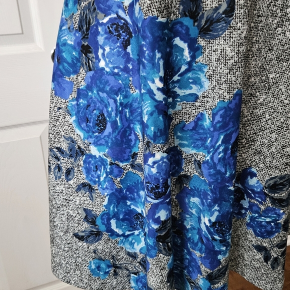 Betsey Johnson Gray and Blue Floral Fit And Flare Dress - Picture 5 of 11